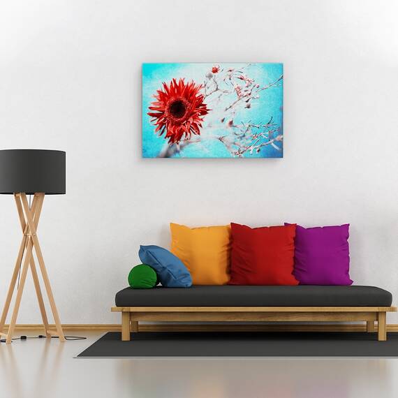 Tablou canvas - Violet si galben, Peisaj, Linii, Galben, Violet, Marime: 60 x 90 cm - 2- Roveli