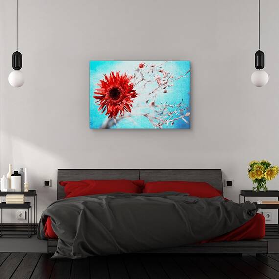 Tablou canvas - Violet si galben, Peisaj, Linii, Galben, Violet, Marime: 60 x 90 cm - 3- Roveli