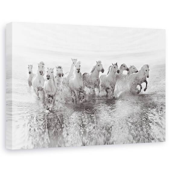 Tablou canvas - Reflectie matinala, Peisaj, Lac, Ceata, Albastru, Marime: 60 x 90 cm - - Roveli