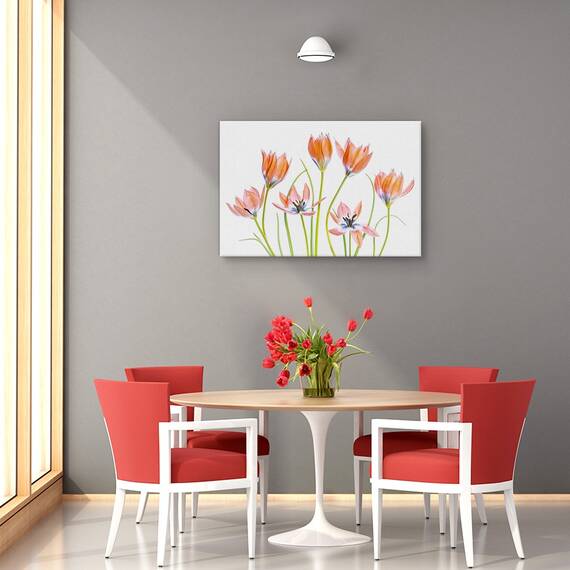 Tablou canvas - Natura moarta cu musetel, Margareta, Flori, Cirese, Marime: 60 x 90 cm - 4- Roveli