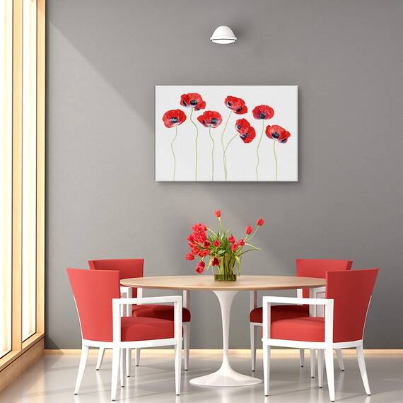 Tablou canvas - Dragoste in ceata, Flori, Primavara, Turcoaz, Albastru, Marime: 60 x 90 cm - 4- Roveli