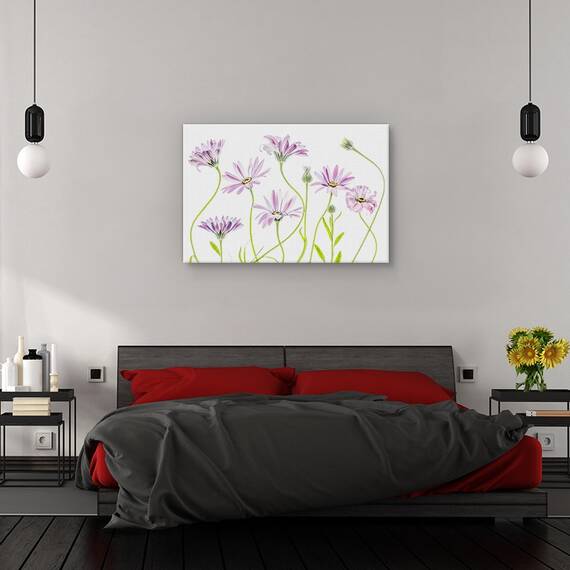 Tablou canvas - Margarete, Natura moarta, Flori, Gradina, Roz, Marime: 60 x 90 cm - 3- Roveli
