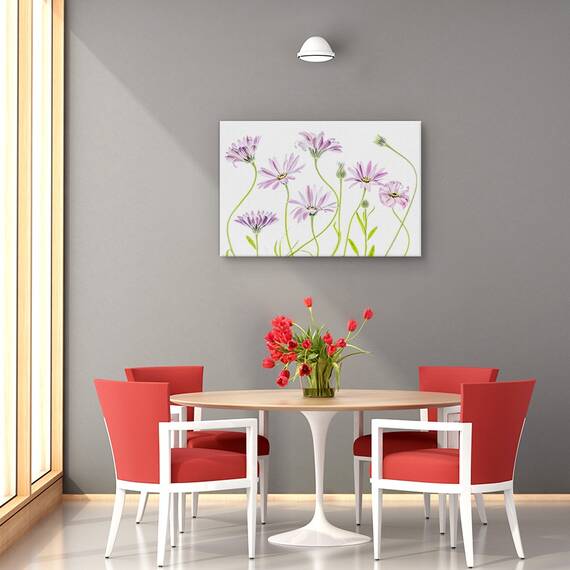 Tablou canvas - Margarete, Natura moarta, Flori, Gradina, Roz, Marime: 60 x 90 cm - 4- Roveli