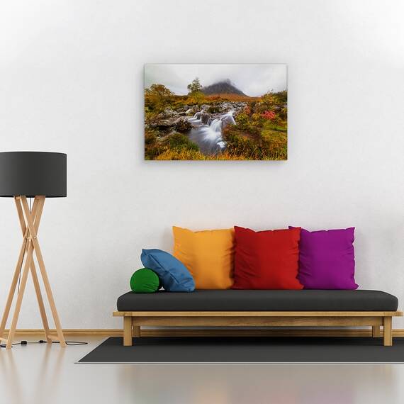Tablou canvas - Munte si rau, Peisaj, Varf, Munte, Cascada, Marime: 60 x 90 cm - 2- Roveli