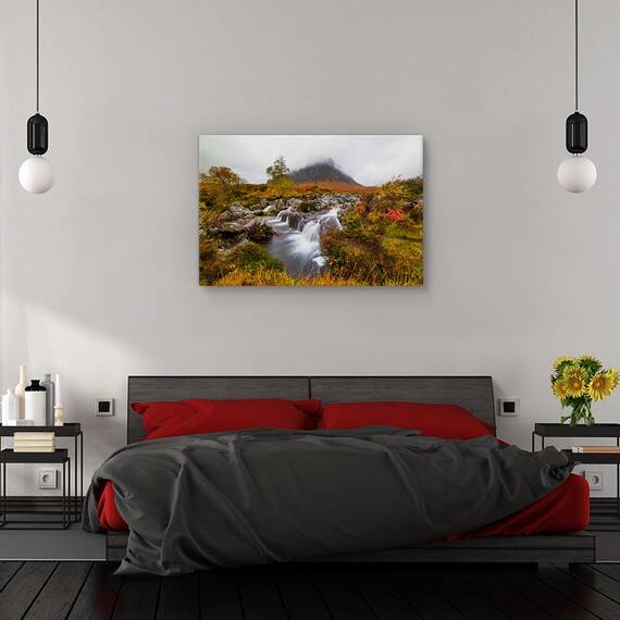 Tablou canvas - Munte si rau, Peisaj, Varf, Munte, Cascada, Marime: 60 x 90 cm - 3- Roveli