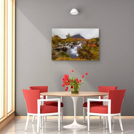Tablou canvas - Munte si rau, Peisaj, Varf, Munte, Cascada, Marime: 60 x 90 cm - 4- Roveli