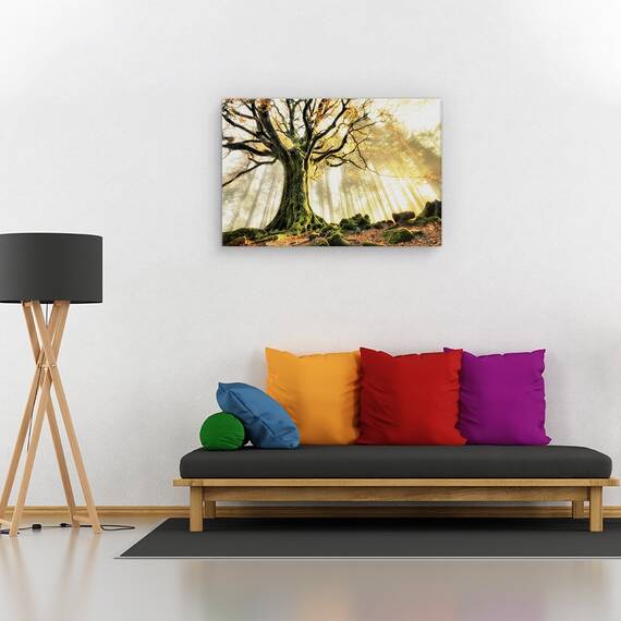 Tablou canvas - Natura moarta, Struguri, Mere, Frunze, Marime: 60 x 90 cm - 2- Roveli