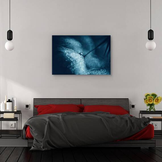 Tablou canvas - Papadie albastra, Flori, Picatura, Lumina, Tonifiat, Marime: 60 x 90 cm - 3- Roveli
