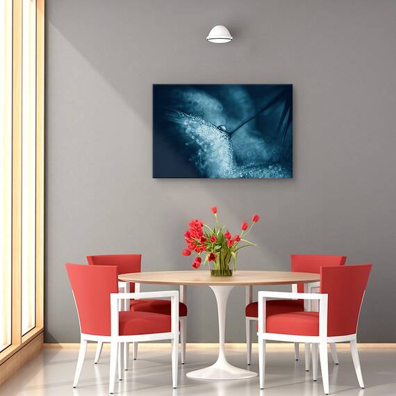 Tablou canvas - Papadie albastra, Flori, Picatura, Lumina, Tonifiat, Marime: 60 x 90 cm - 4- Roveli