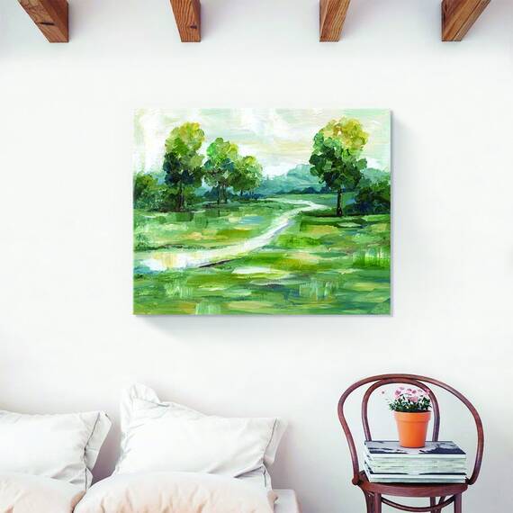 Tablou Canvas - Peisaj, Natura, Drumet, Padure, Primavara, Verde, Marime: 40 x 50 cm - 2- Roveli