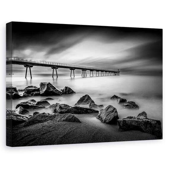 Tablou canvas - Pont del Petroli, Peisaj, Rasarit, Coasta, Spania, Marime: 60 x 90 cm - - Roveli