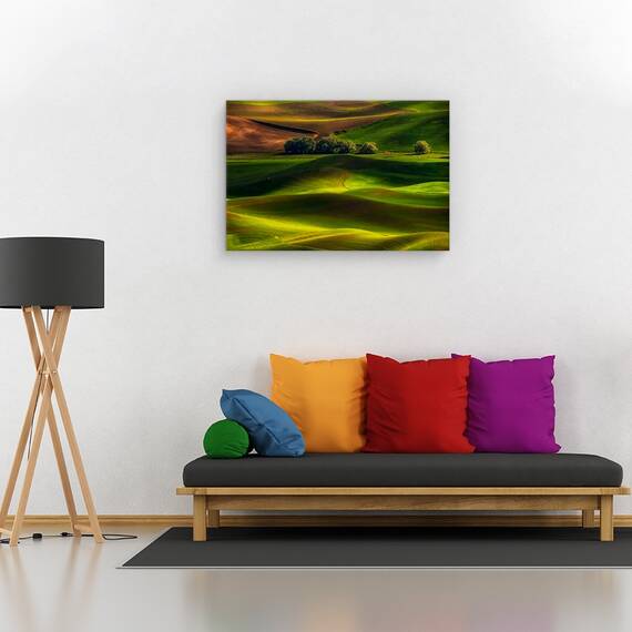 Tablou canvas - In zori, Flori, Verde, Moale, Delicat, Marime: 60 x 90 cm - 2- Roveli