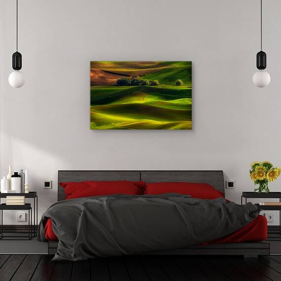 Tablou canvas - In zori, Flori, Verde, Moale, Delicat, Marime: 60 x 90 cm - 3- Roveli