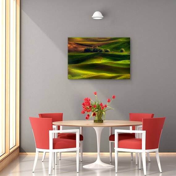 Tablou canvas - In zori, Flori, Verde, Moale, Delicat, Marime: 60 x 90 cm - 4- Roveli