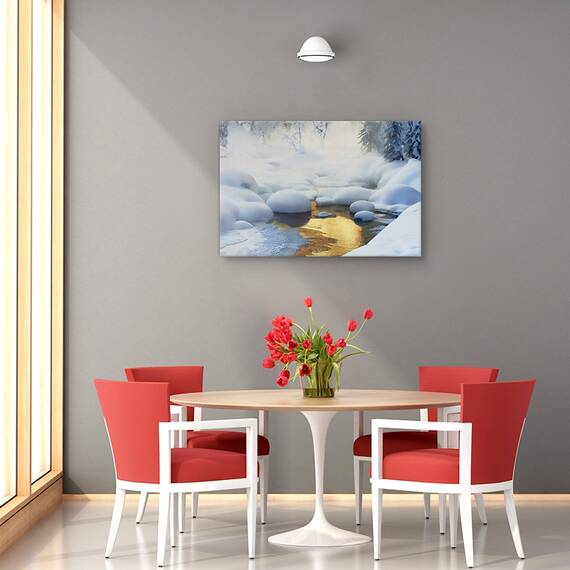 Tablou canvas - Rasarit in Toscana, Peisaj, Deal, Camp, Dimineata, Marime: 60 x 90 cm - 3- Roveli
