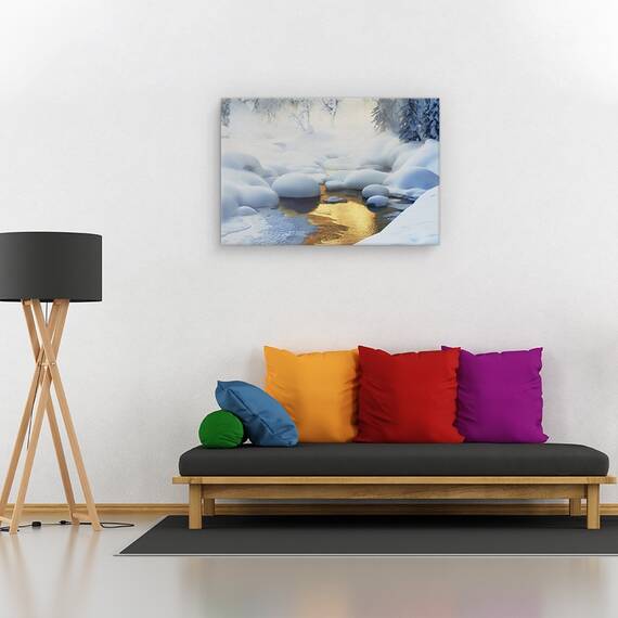 Tablou canvas - Rasarit in Toscana, Peisaj, Deal, Camp, Dimineata, Marime: 60 x 90 cm - 4- Roveli