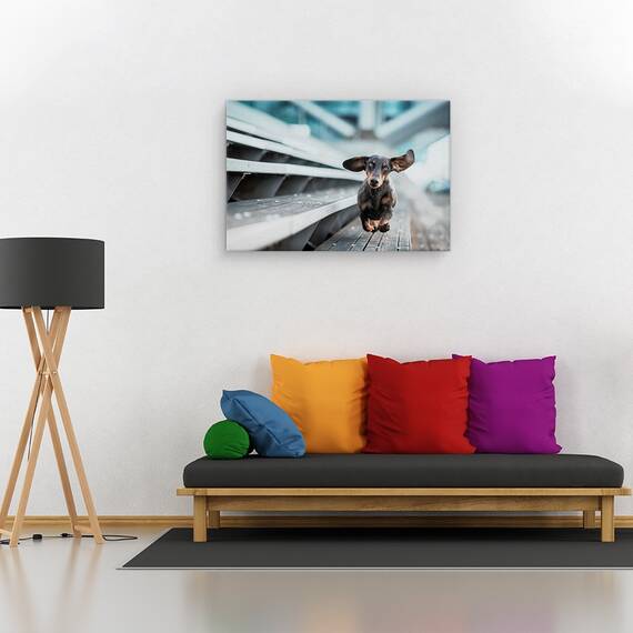 Tablou canvas - Apus de soare auriu, Peisaj, Apa, Rau, Munte, Marime: 60 x 90 cm - 2- Roveli
