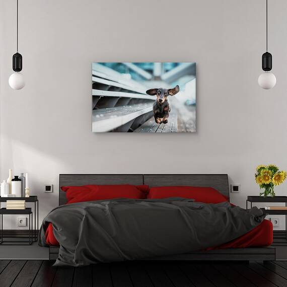Tablou canvas - Apus de soare auriu, Peisaj, Apa, Rau, Munte, Marime: 60 x 90 cm - 3- Roveli