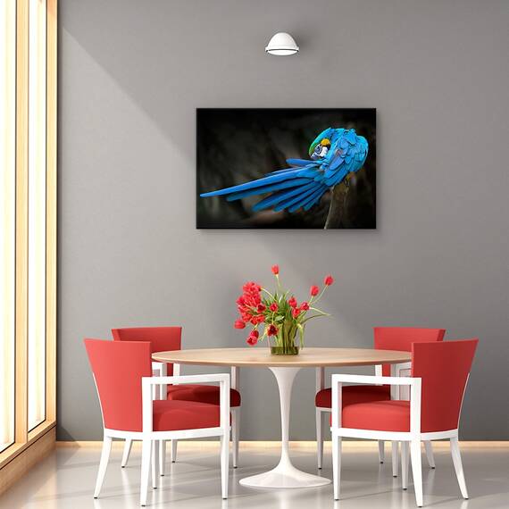 Tablou canvas - Padurea albastra, Peisaj, Ceata, Vara, Flori, Marime: 60 x 90 cm - 4- Roveli