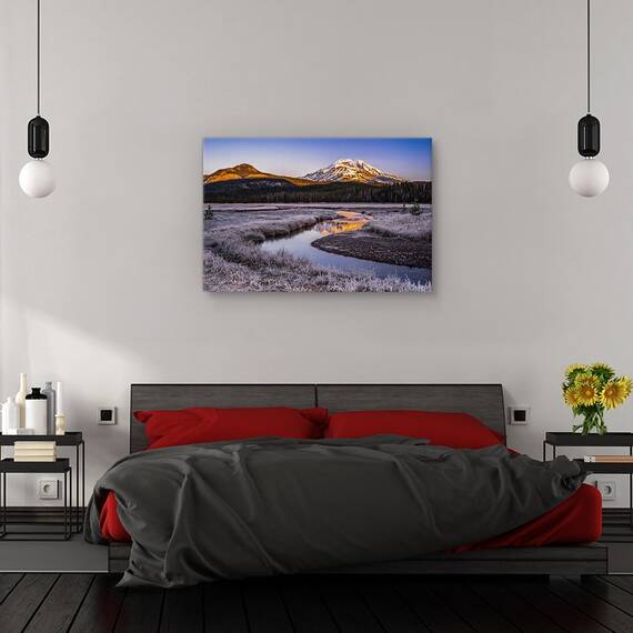 Tablou canvas - Zorii zilei, Peisaj, Grecia, Dimineata, Lac, Marime: 60 x 90 cm - 3- Roveli
