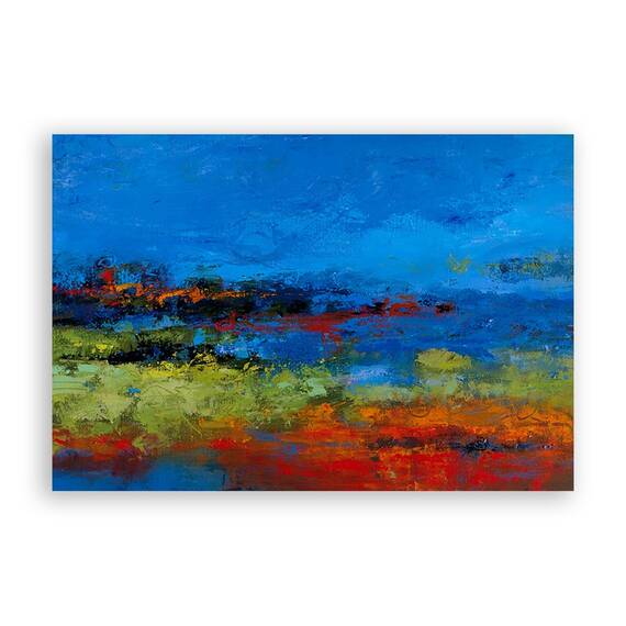 Tablou Canvas - Abstract, Albastru-Rosu, Marime: 60 x 90 cm - - Roveli