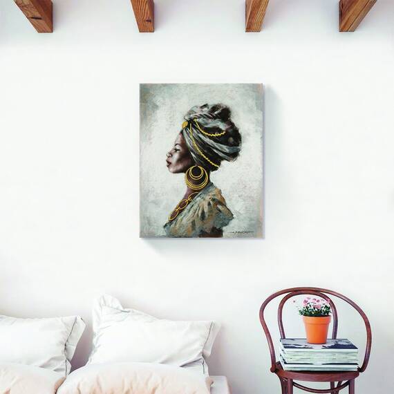 Tablou Canvas - Afro, Figurativ, Modern, Marime: 40 x 50 cm - 2- Roveli