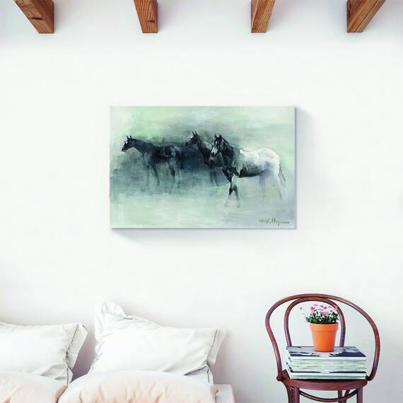 Tablou Canvas - Animal, Cai, Ceata, Pictura, Marime: 60 x 90 cm - 2- Roveli