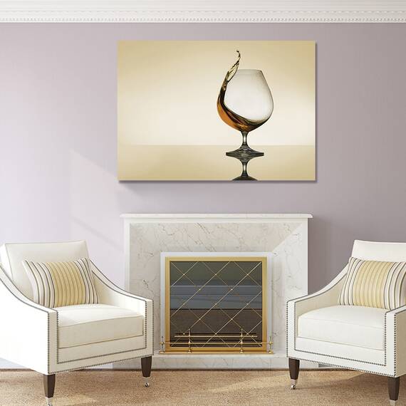 Tablou Canvas - Curbe De Stropire, Sticla, Sete, Bucatarie, Whiskey, Marime: 75 x 100 cm - 2- Roveli