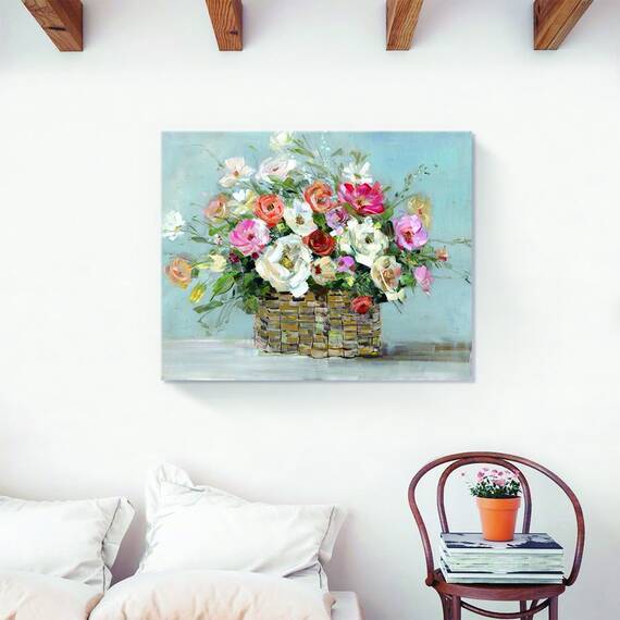 Tablou Canvas - Cos de flori, Floare, Primavara, Color, Marime: 40 x 50 cm - 2- Roveli