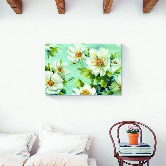Tablou Canvas - Floral, Alb, Vintage, Marime: 60 x 90 cm - 2- Roveli