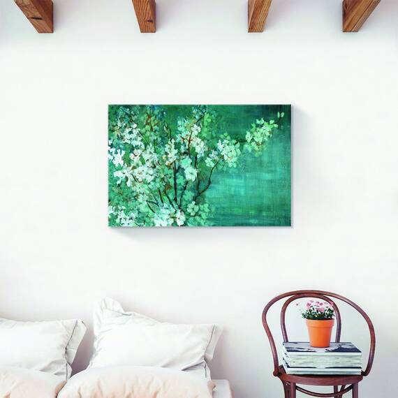Tablou Canvas - Floral, Flori de cirese, Pictura, Marime: 40 x 60 cm - 2- Roveli