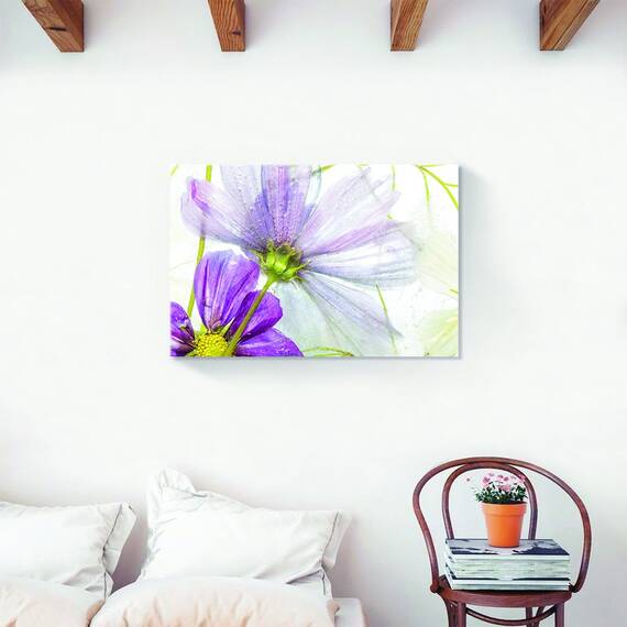 Tablou Canvas - Floral, Flori, Primavara, Mov, Pictura, Marime: 60 x 90 cm - 2- Roveli
