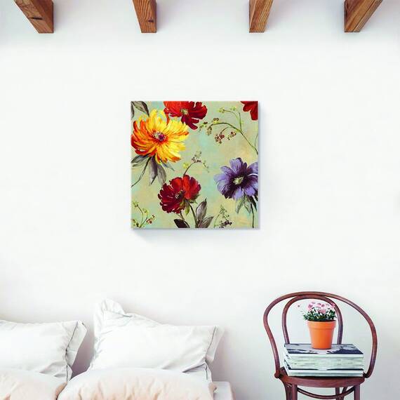 Tablou Canvas - Floral, Vintage, Gerbera, 60 x 60 cm - 2- Roveli