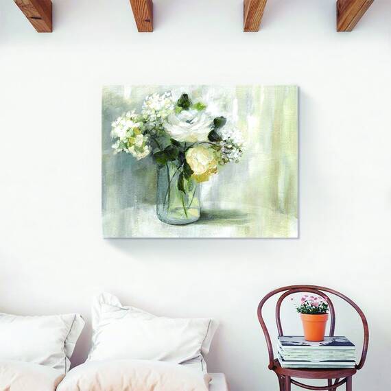 Tablou Canvas - Flori albe, Floare, Vaza, Primavara, Marime: 40 x 50 cm - 2- Roveli