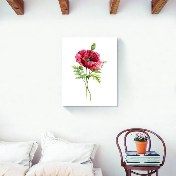 Tablou Canvas - Flori de maci, Floare, Primavara, Rosu, Marime: 40 x 50 cm - 2- Roveli