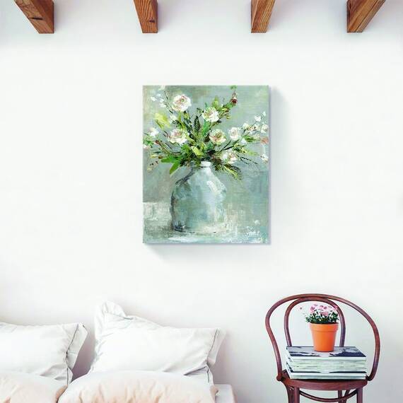 Tablou Canvas - Flori, Floare, Vaza, Primavara, Alb, Marime: 40 x 50 cm - 2- Roveli