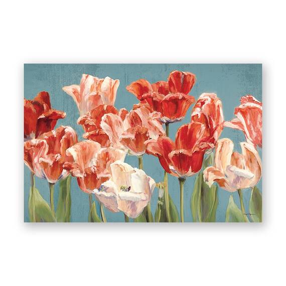 Tablou Canvas - Lalele, Inflorit, Rosu, Marime: 60 x 90 cm - - Roveli
