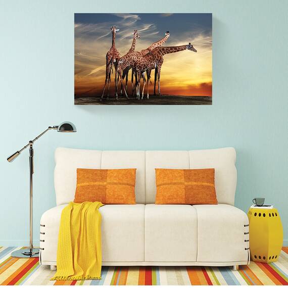 Tablou canvas - Flori, Apus De Soare, Nori, Safari, Marime: 40 x 60 cm - 2- Roveli