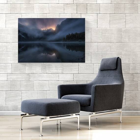 Tablou canvas - Lacul Gosausee I, Peisaj, Hallstatt, Austria, Munte, 60 x 90 cm - 2- Roveli