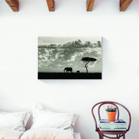 Tablou Canvas - Elefant I, Africa, Natura, Peisaj, Animal, Marime: 60 x 90 cm - 2- Roveli