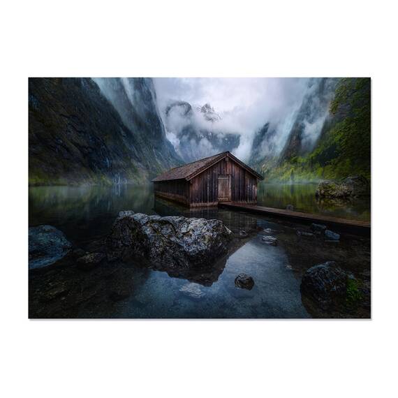 Tablou Canvas - Konigsee, Peisaj, Lac, Munte, Apa, 60 x 80 cm - - Roveli