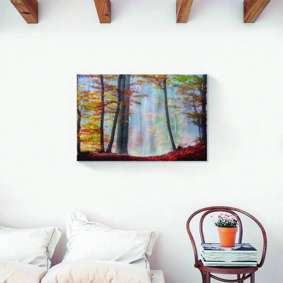 Tablou Canvas - Natura, Peisaj, Toamna, Padure, Frunze, Marime: 40 x 60 cm - 2- Roveli