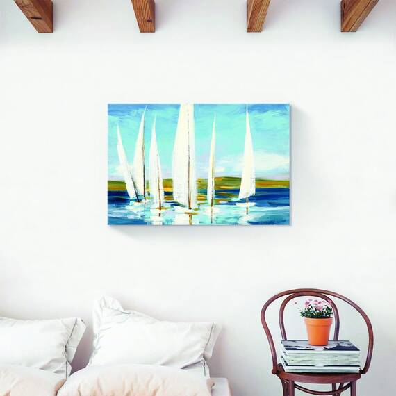 Tablou Canvas - Orizont, Barci, Lac, Natura, Marime: 40 x 60 cm - 2- Roveli