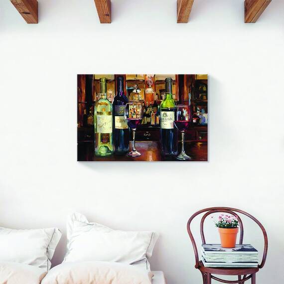 Tablou Canvas - Imaginea vinului, Pahare, Sticle, Marime: 60 x 90 cm - 2- Roveli