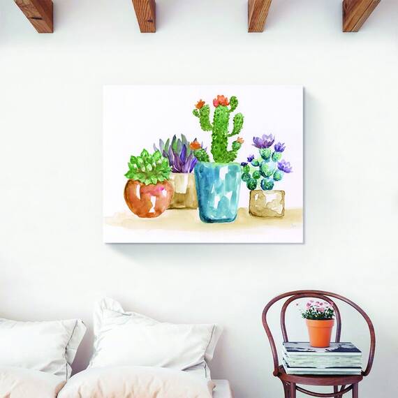 Tablou Canvas - Plante, Cactus, Vaze, Color, Marime: 40 x 50 cm - 2- Roveli