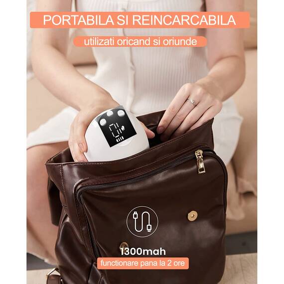 Pompa de san electrica si portabila KidsCare, hands free, sub sutien, cu 10 niveluri de aspiratie si 10 niveluri de masaj - 6- Roveli