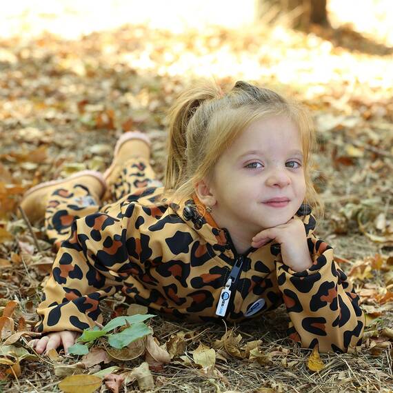 Salopeta impermeabila pentru copii Kidscare, cu protectie la vant si ploaie cu imprimeu Jaguar - 2- Roveli