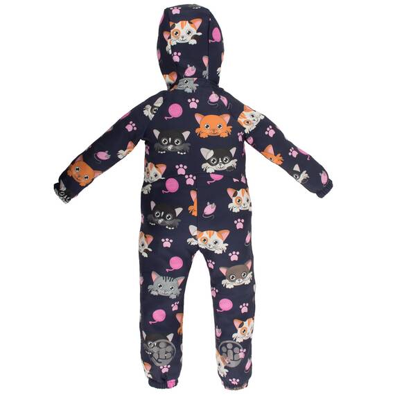 Salopeta impermeabila pentru copii Kidscare, cu protectie la vant si ploaie cu imprimeu Pisicute - 6- Roveli