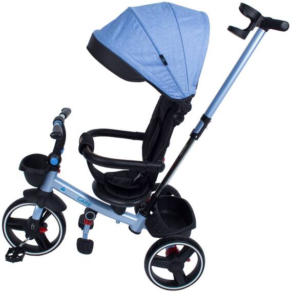 Tricicleta pliabila pentru copii Impera albastru, scaun rotativ, copertina de soare, maner pentru parinti Kidscare - 2- Roveli