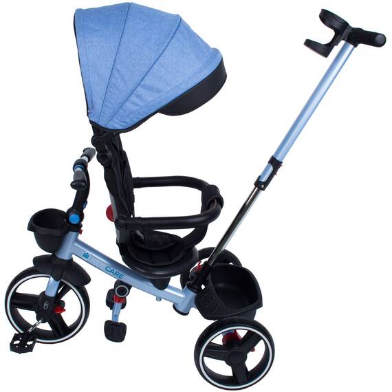 Tricicleta pliabila pentru copii Impera albastru, scaun rotativ, copertina de soare, maner pentru parinti Kidscare - 3- Roveli